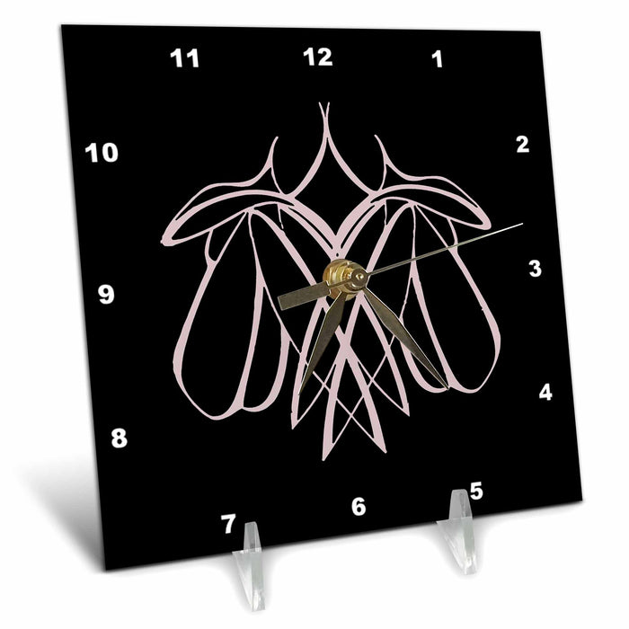 Desk Clock - Lesbian Lovers Harmony Together Vector White Tattoo Art Line Drawing - Lesbian Relationship