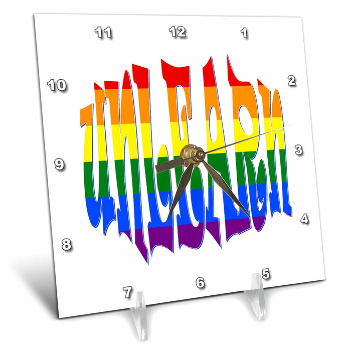 Desk Clock - Unlearn Openminded Receptive LGBTQIA Pride Quote Quote - LGBTQIA Openminded Quote