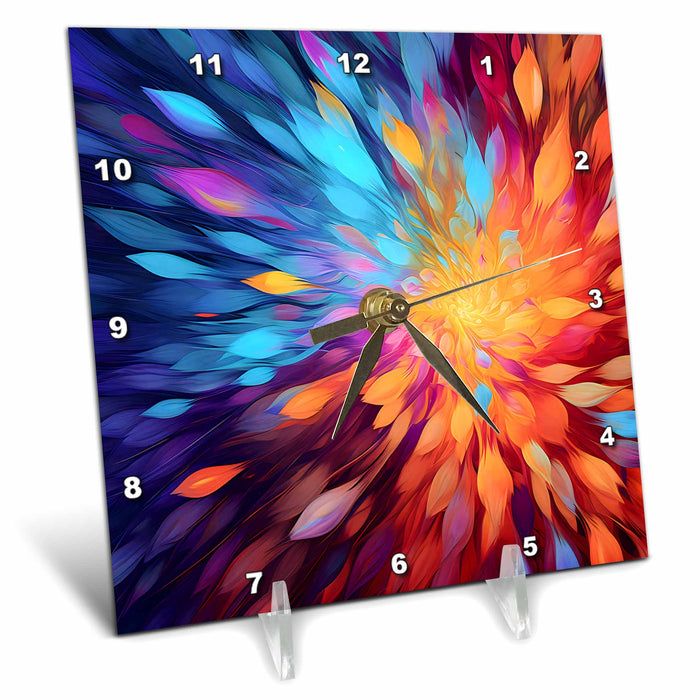 Desk Clock - Bright and Colorful Explosion Of Color Background Backgrounds - Anne Marie Baugh