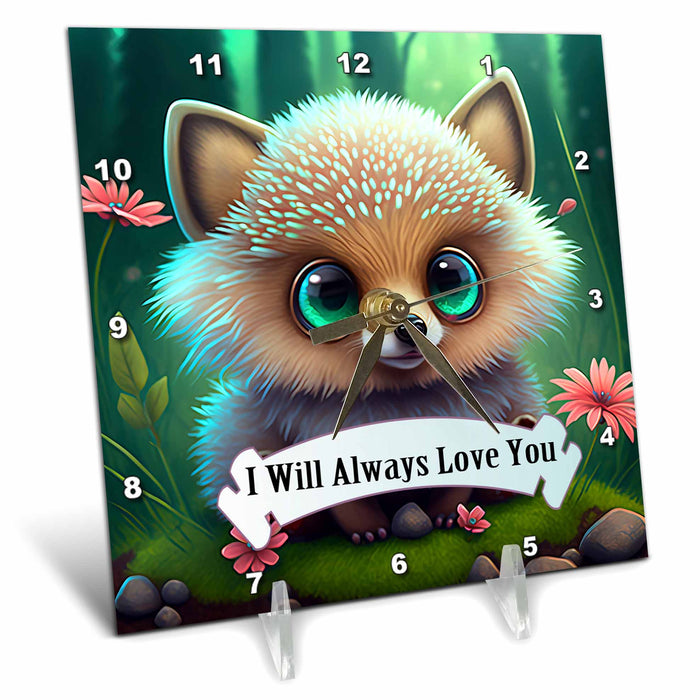 Desk Clock - Adorable Raccoon that will always love you Animals