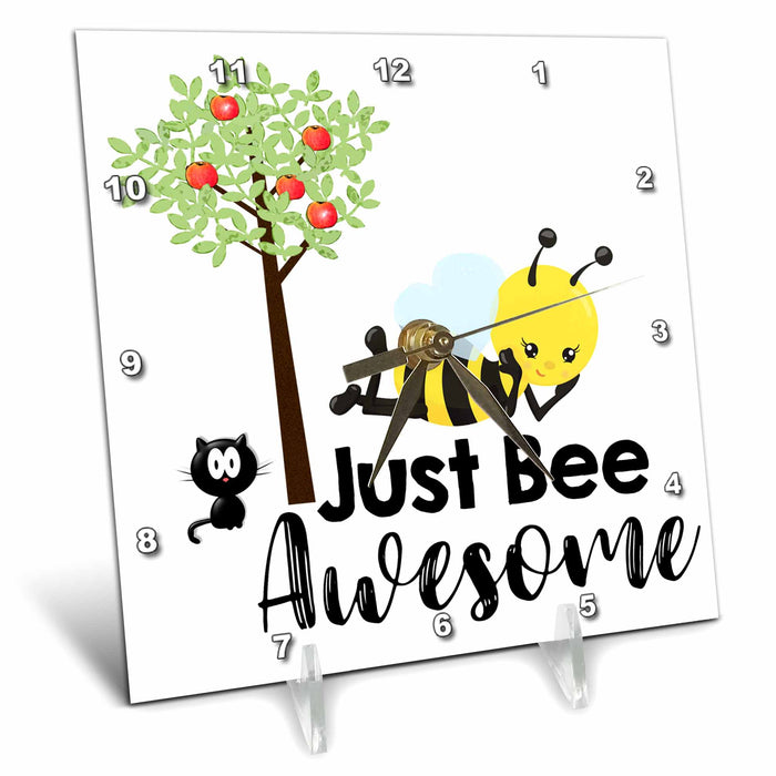 Desk Clock - Awesome honey bee with a message for you or your loved ones Sayings