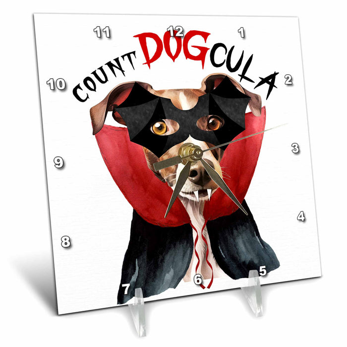 Desk Clock - Sweet Italian Greyhound Count DOGcula Funny Halloween Dog Halloween Dogs