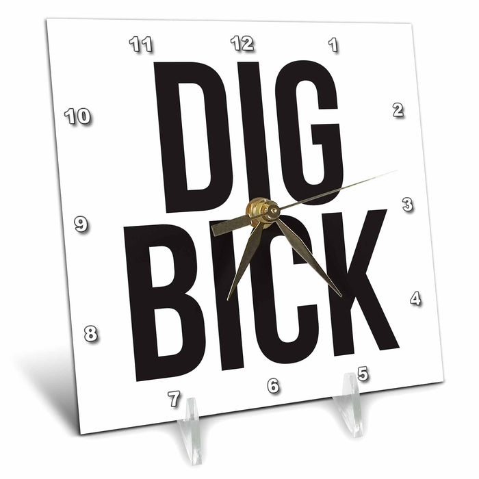 Desk Clock - DIG BICK BW Word Scramble