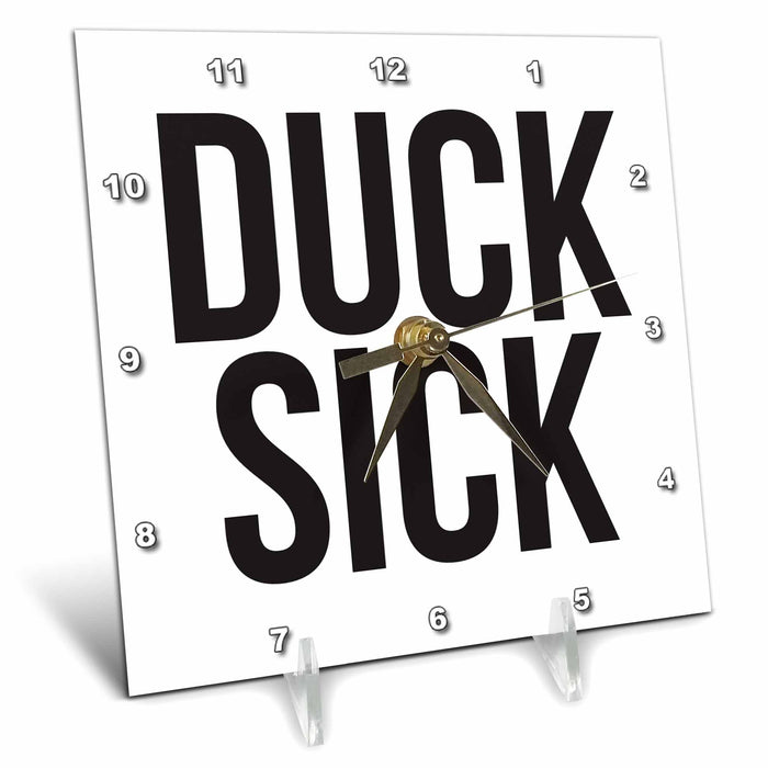 Desk Clock - DUCK SICK BW Word Scramble