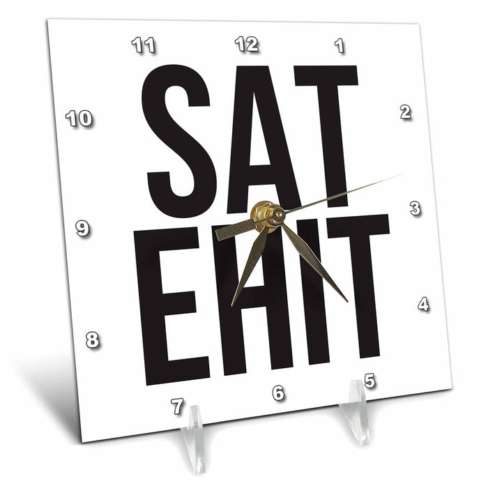 Desk Clock - SAT EHIT BW Word Scramble