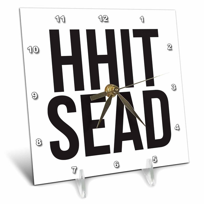 Desk Clock - HHIT SEAD BW Word Scramble