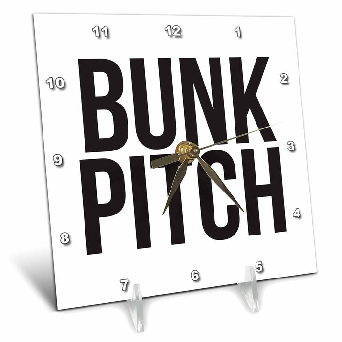 Desk Clock - BUNK PITCH BW Word Scramble