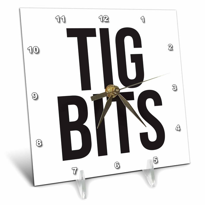 Desk Clock - TIG BITS BW Word Scramble