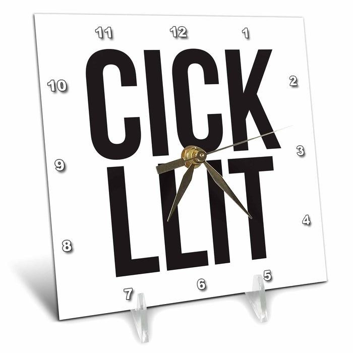 Desk Clock - CICK LLIT BW Word Scramble