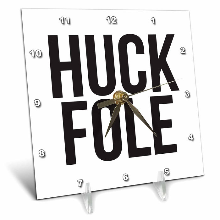 Desk Clock - HUCK FOLE BW Word Scramble