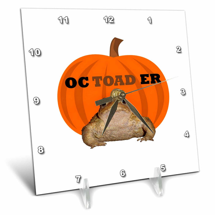 Desk Clock - Octoader Halloween Pun With Toad Holiday Fun Vector Art - Halloween Toad