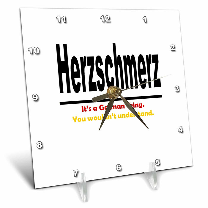 Desk Clock - Herzschmerz - Its A German Thing. You Wouldnt Understand. Vector Art - German Language Humor