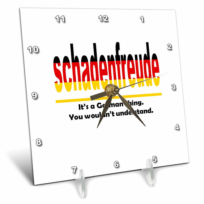 Desk Clock - Schadenfreud - Its A German Thing. You Wouldnt Understand. Vector Art - German Language Humor