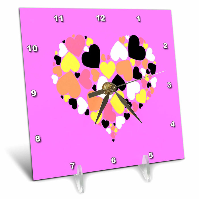 Desk Clock - A Heart Of Hearts Akiosexual Proud To Love Vector Art - LGBTQIA Akiosexual Flag