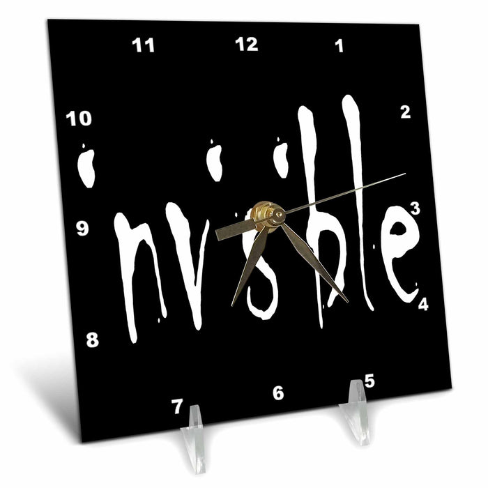 Desk Clock - I is Invisible Chronic Illness Spoon Theory Typography Vector Art - Chronic Illness Typography