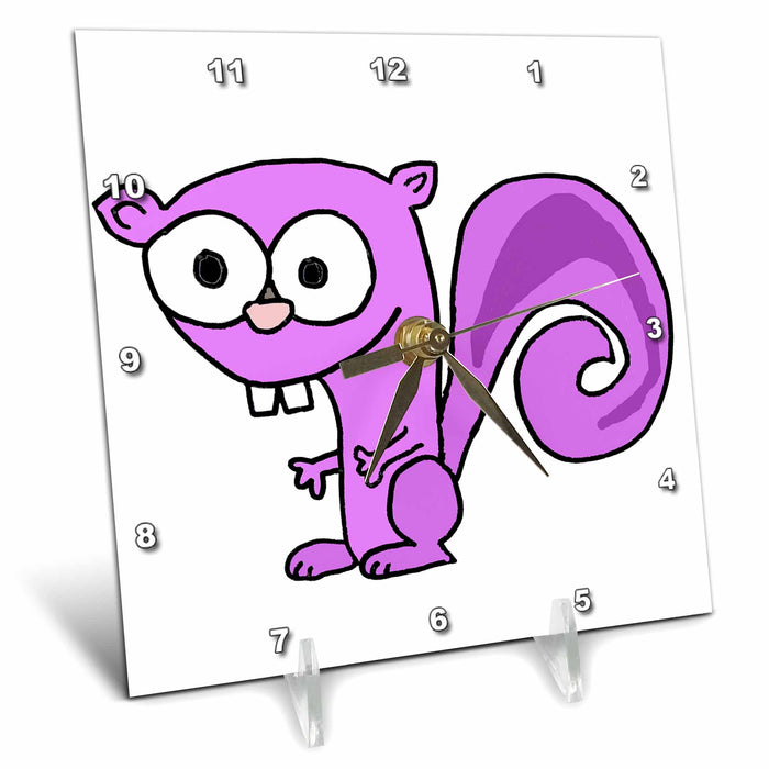 Desk Clock - Funny Cute Purple Squirrel Recruiting Job Employment Satire Funny