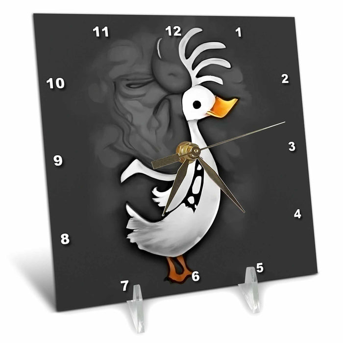 Desk Clock - Cool Funny Cute Duck Dancing Kokopelli Abstract Birds