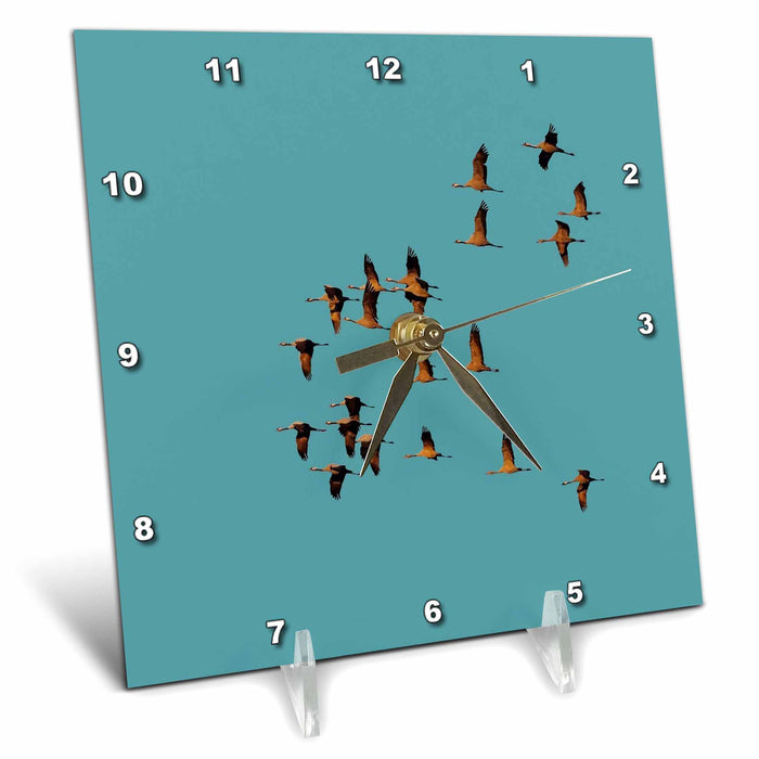 Desk Clock - Leaving Home - A Storks Journey Vector Art Vector Art - Stork Birds