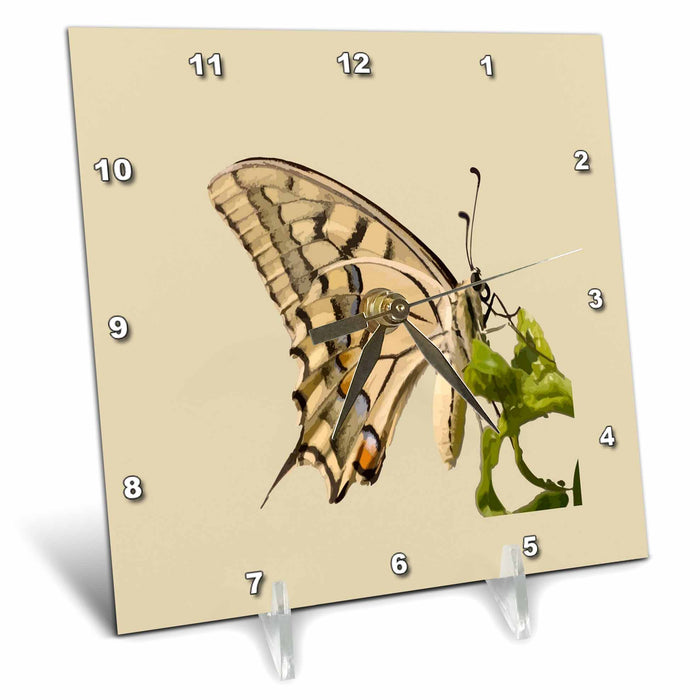 Desk Clock - Swallowtail Butterfly Vector Isolated Vector Art - Butterfly