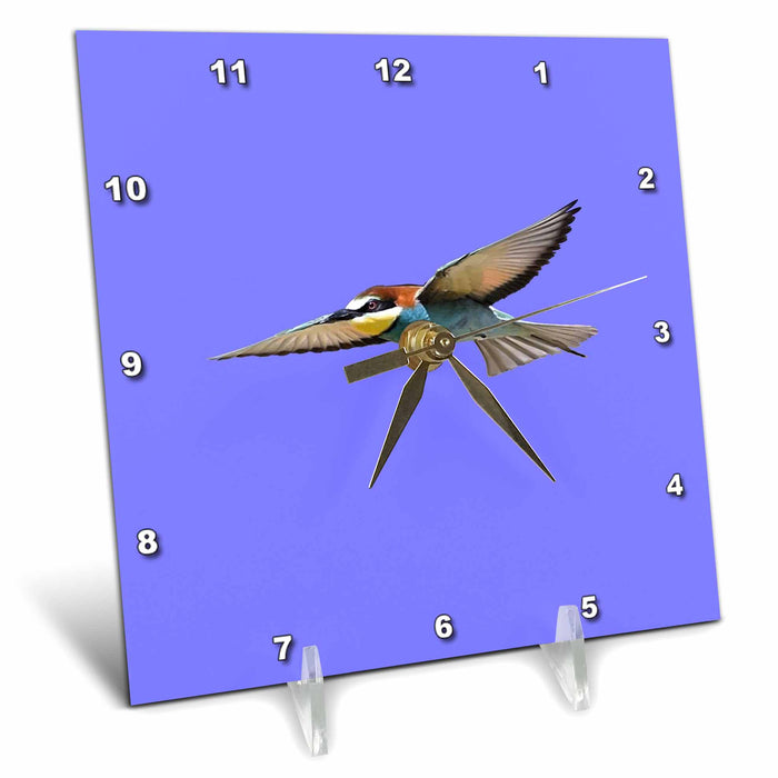 Desk Clock - A European Bee-Eater In Flight Cut Out Vector Art - Bee Eater Bird