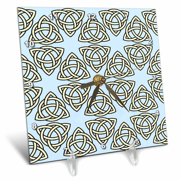 Desk Clock - Triquetra Celtic Knot Interlaced With A Circle Pattern Vector Art - Celtic Knot Pattern