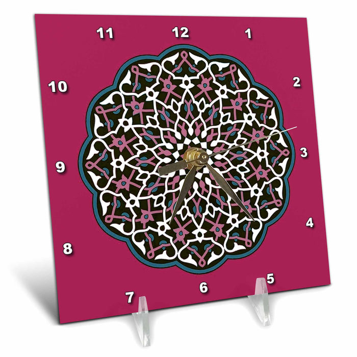 Desk Clock - Circle Pattern Vector Art Vector Art - Mandala