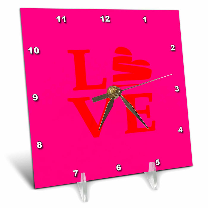 Desk Clock - Heartbroken Broken Love Heart Vector Art - Hearts