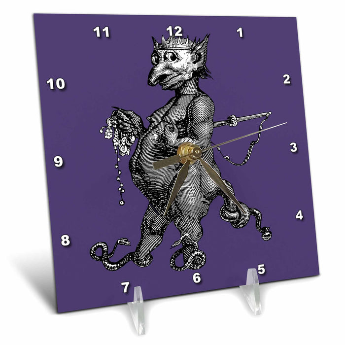 Desk Clock - Abraxas A Demon Pagan Deity Vector Illustration Vector Art - Demon Characters