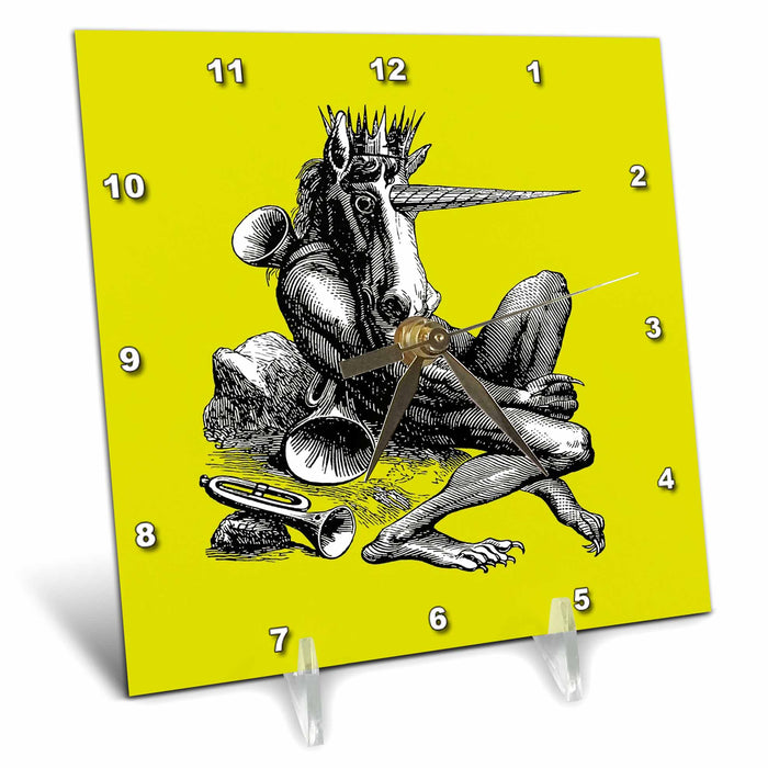 Desk Clock - Amduscias Superior Demon King of Cacophony Vector Illustration Vector Art - Demon Characters