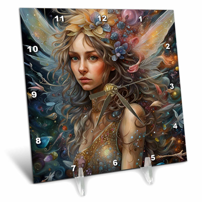 Desk Clock - Fairy Digital Art