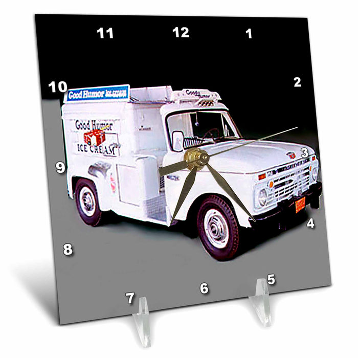 Desk Clock - Ice Cream Truck Trucks