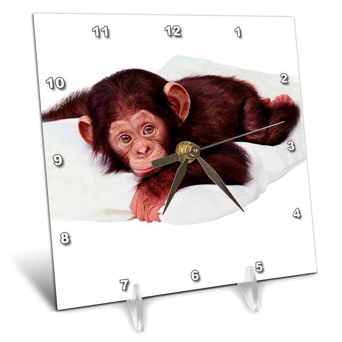 Desk Clock - Cute Chimpanzee Monkey