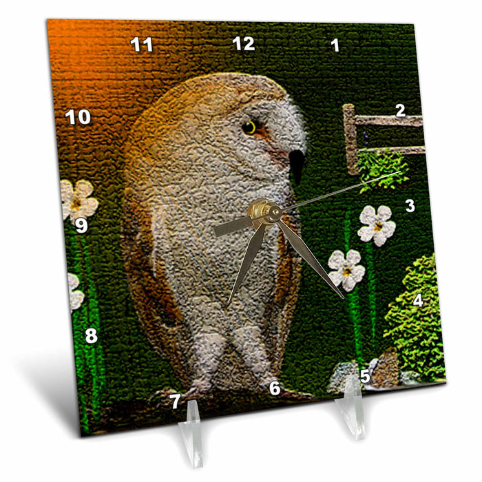 Desk Clock - Barn Owl Wildlife Designs