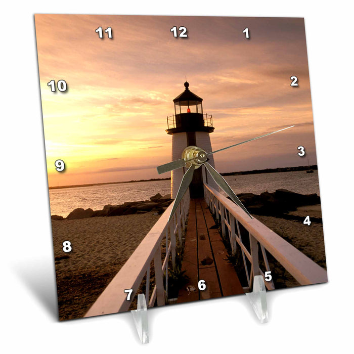 Desk Clock - Massachusetts, Nantucket, Brant Point lighthouse - US22 WBI0121 - Walter Bibikow Lighthouses