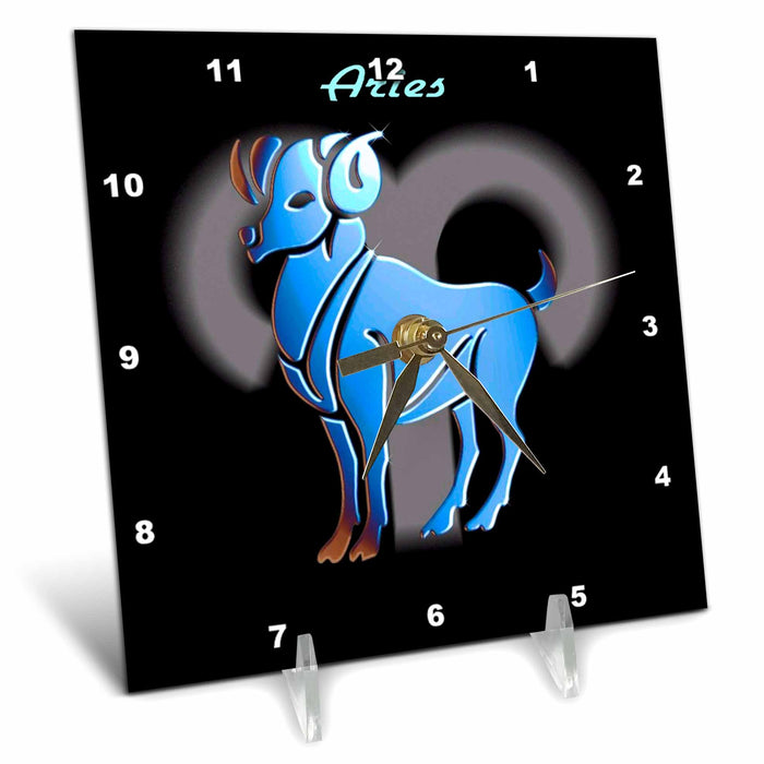 Desk Clock - Aries Zodiac Sign Zodiac Signs Horoscope