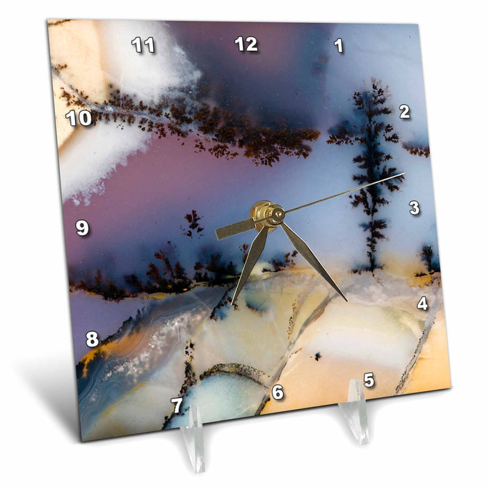 Desk Clock - Nevada. Amethyst sage agate, natural pattern - US29 BJA0049 - Jaynes Gallery Natural Patterns