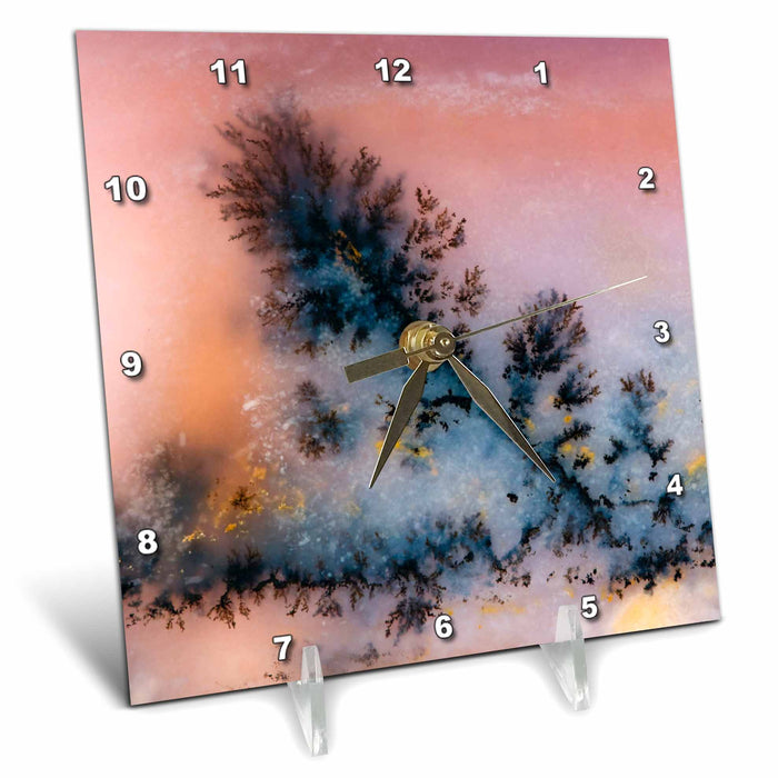 Desk Clock - Nevada. Amethyst sage agate, natural pattern - US29 BJA0050 - Jaynes Gallery Natural Patterns