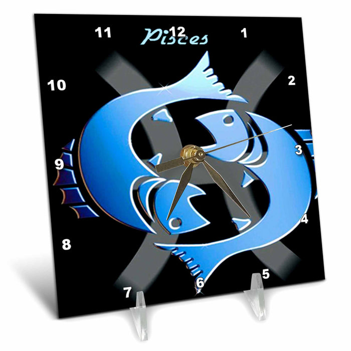 Desk Clock - Pisces Zodiac Sign Zodiac Signs Horoscope