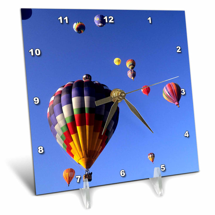 Desk Clock - Hot air balloons, Albuquerque, New Mexico - US32 BBA0010 - Bill Bachmann Hot Air Balloons