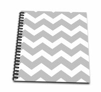 3dRose InspirationzStore Chevron Patterns - Gray and White Zig zag Chevron Pattern. Light Grey Silver Zigzags - Drawing Books (db_179675)