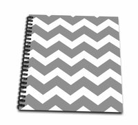 3dRose InspirationzStore Chevron Patterns - Charcoal grey and white zig zag chevron. Dark Gray zigzag pattern - Drawing Books (db_179676)