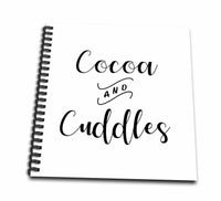 3dRose Cocoa and Cuddles. White script on a black background. - Drawing Books (db_328277)