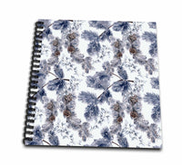 3dRose Christmas Pattern of Pine Branches, Needles, Cones on Light Blue - Drawing Books (db_354615)