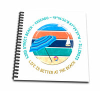 3dRose American Beaches - 63rd Street Beach, Chicago, Illinois Memory... - Drawing Books (db-375259)