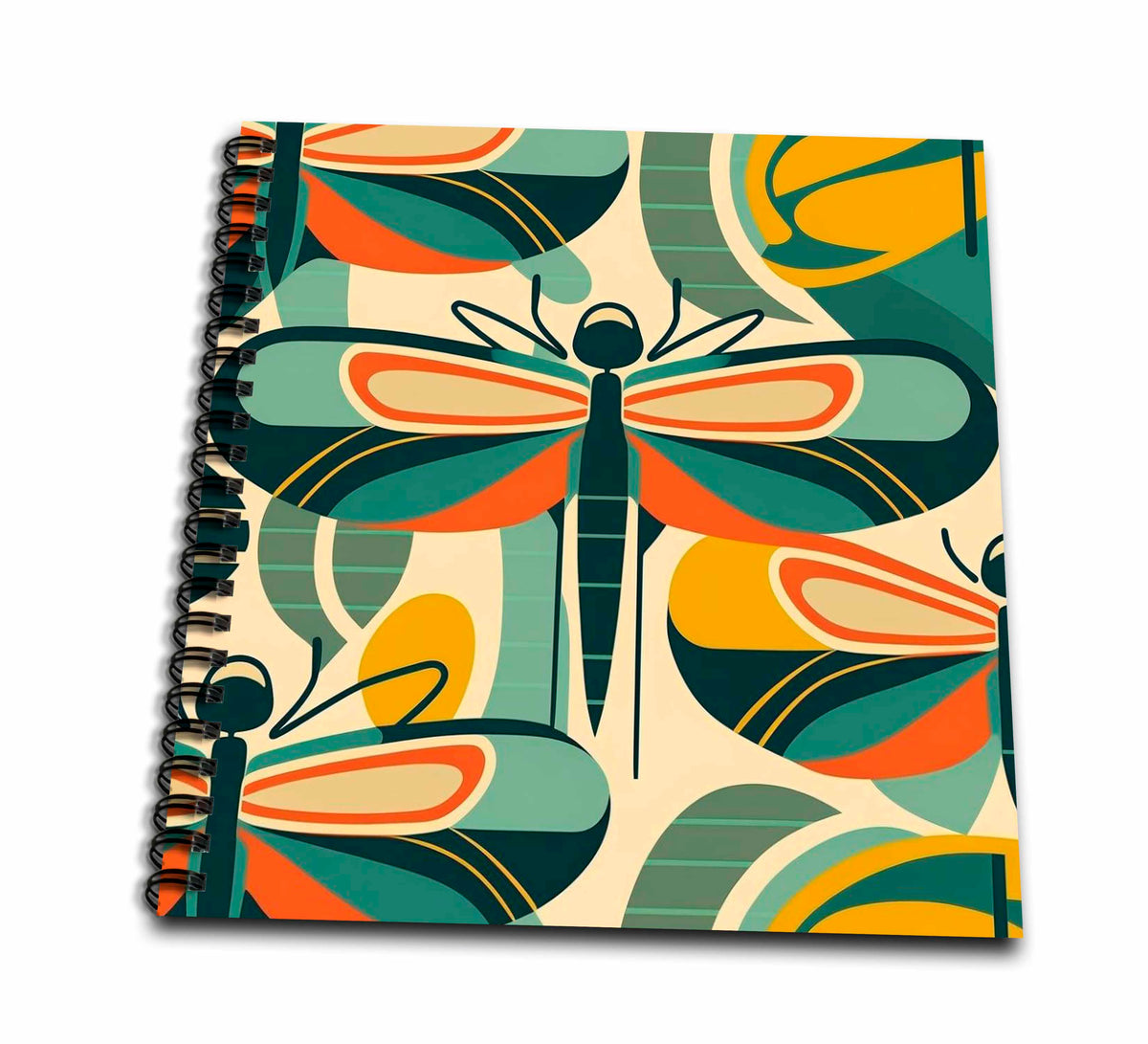3dRose Dragonflies bask in The Elegance of mid-Century Design - Drawing Books (db-383918)