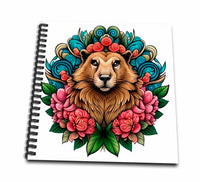 3dRose Olympic Marmot Surrounded by A Wreath of Rhododendron Tattoo... - Drawing Books (db-384723)