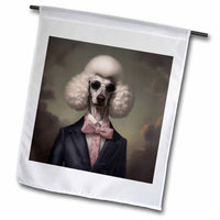 3dRose CR Media - Illustrations - Traditional Formal Portrait of a Poodle - Flags (fl-383708)
