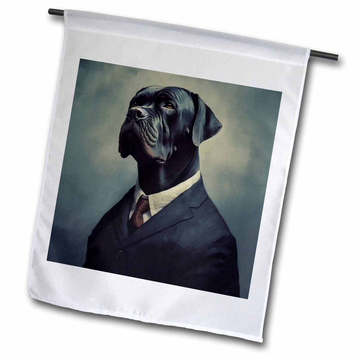 3dRose CR Media - Illustrations - Traditional Formal Portrait of a Cane Corso - Flags (fl-383713)