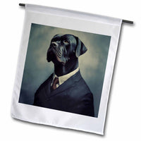 3dRose CR Media - Illustrations - Traditional Formal Portrait of a Cane Corso - Flags (fl-383713)