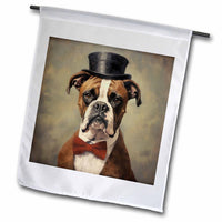 3dRose CR Media - Illustrations - Traditional Formal Portrait of a Boxer Dog - Flags (fl-383721)